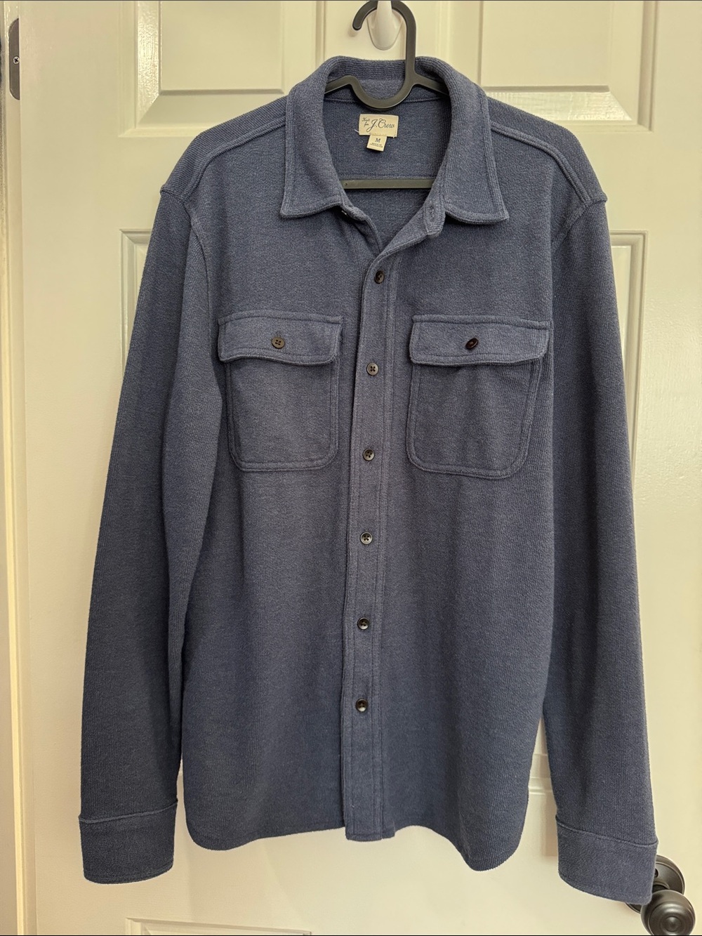 J. Crew Blue Button-Front Shirt Jacket